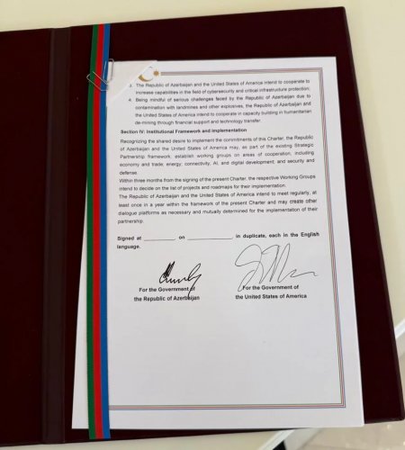 News about - Azerbaijan, US sign Charter on Strategic Partnership 