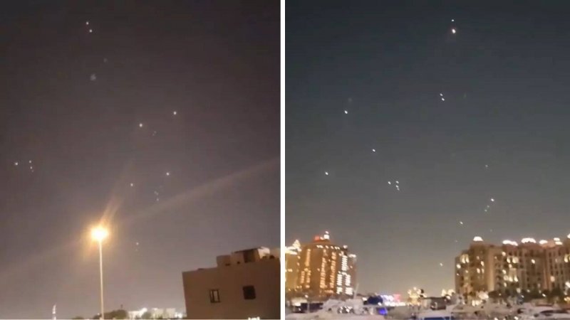 Multiple explosions rock Doha sky