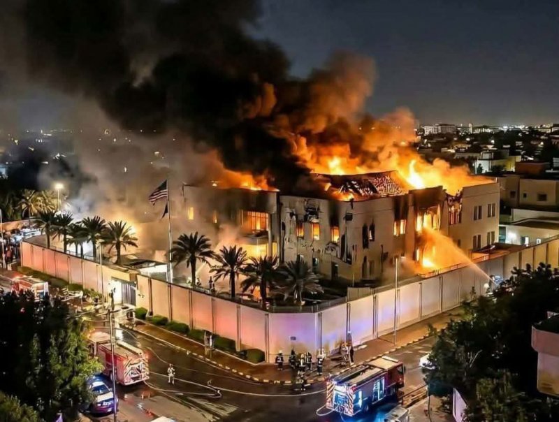 Drone attack sets US embassy ablaze in Riyadh -  VIDEO 