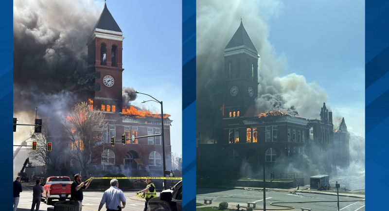 Massive fire destroys historic Georgia courthouse in Rome -  VIDEO 