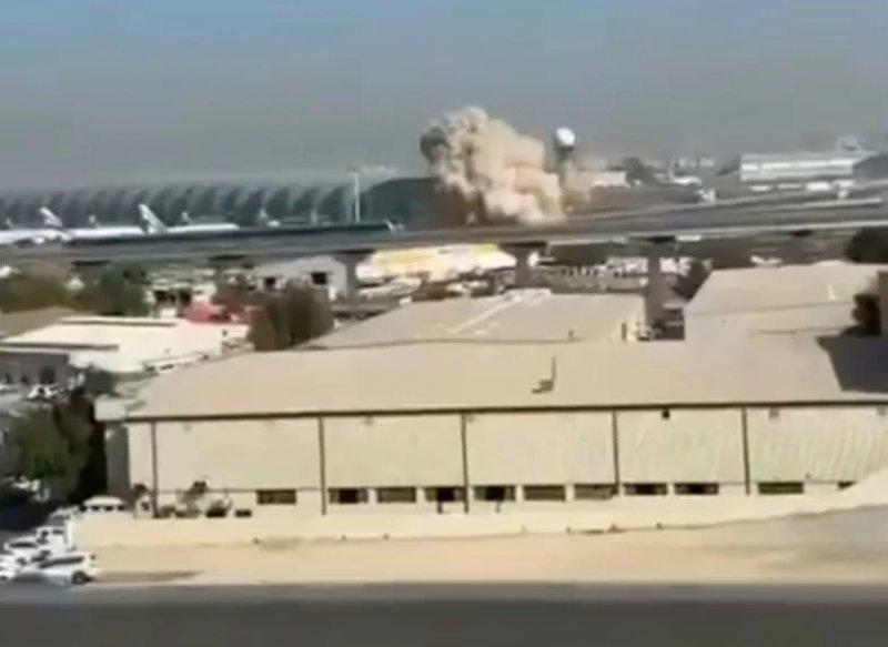 Iranian drone strikes Dubai airport -  VIDEO 