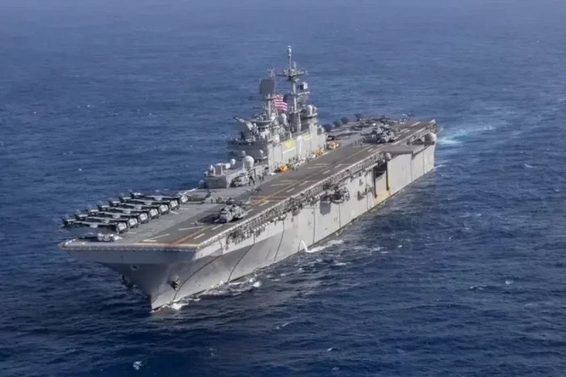 US Marine-carrying warship USS Tripoli arrives in Middle East 