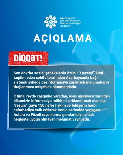 Azerbaijan condemns online disinformation about military mobilization