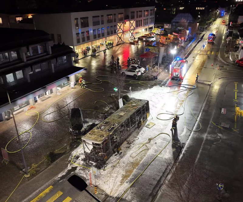 Six dead after bus fire in western Switzerland