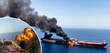 Iran-hit oil tanker Skylight is on fire -  VIDEO 