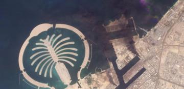 Satellite image shows smoke rising over Dubai's Port of Jebel Ali