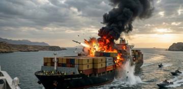Cargo vessel hit by projectile in Strait of Hormuz, fire reported onboard 