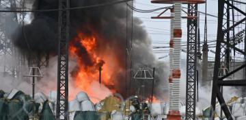 Russian strikes hit Kharkiv substation, causing power outages