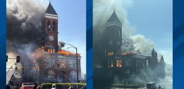 Massive fire destroys historic Georgia courthouse in Rome -  VIDEO 