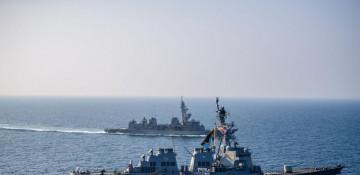 Two projectiles land near a vessel off Saudi Arabia