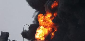 Ukrainian drone strikes set a key Russian oil hub on fire