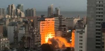 Israeli strike destroys 15-storey residential building in Beirut -  VIDEO 