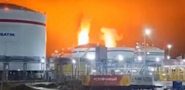 Ukraine strikes Russia's Ust-Luga oil terminal; huge fire erupts -  VIDEO 
