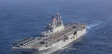 US Marine-carrying warship USS Tripoli arrives in Middle East 