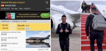 Cristiano Ronaldo flies to Madrid after Riyadh drone strike