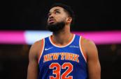Karl-Anthony Towns scares Knicks with knee injury -  VIDEO 