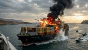 Cargo vessel hit by projectile in Strait of Hormuz, fire reported onboard 
