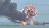 Iranian vessel ablaze after strikes near Bandar Abbas -  VIDEO 
