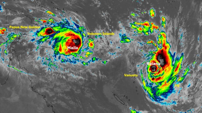 Severe cyclones Maila and Vaianu threaten Pacific Islands