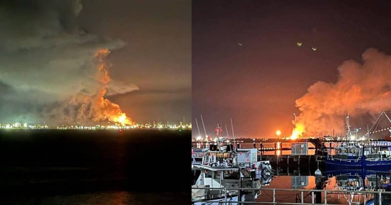 Huge fire erupts at Australian oil refinery -  VIDEO 
