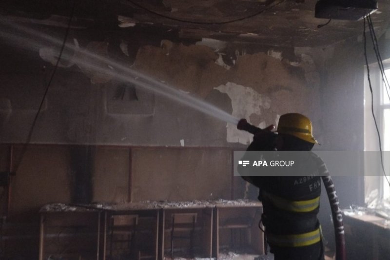 Fire damages school in Azerbaijan, probe launched
