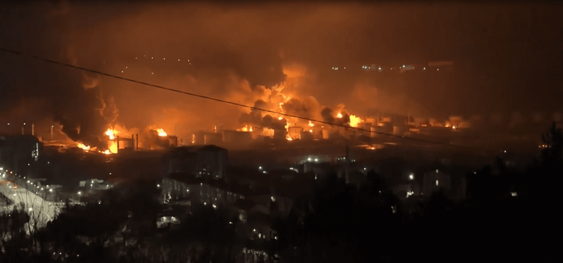 Ukrainian drones strike Russia's Tuapse refinery, triggering huge fire -  VIDEO 