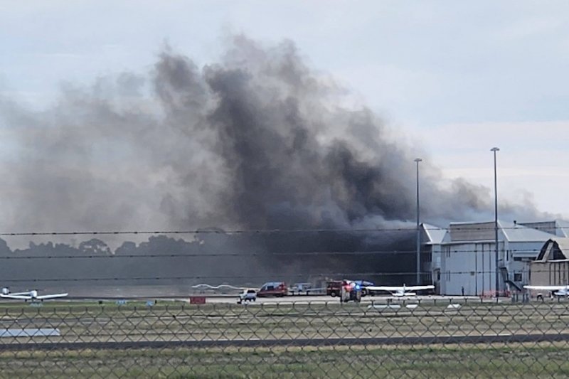 Small plane crashes into hangar at Parafield Airport, Australia -  VIDEO 