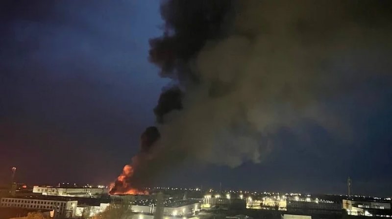 Strike on Taganrog causes fire at military plant