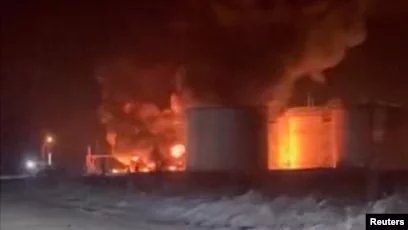 Fire breaks out at oil terminal in southern Russia's Krasnodar region