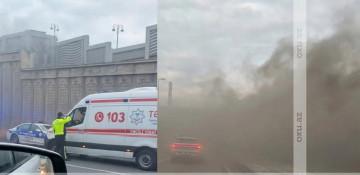 Car catches fire in Baku tunnel