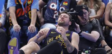 Luka Doncic exits with injury, MRI next