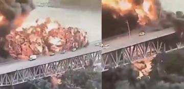 Massive blast near Panama Canal bridge sends cars fleeing -  VIDEO 