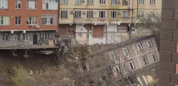 Flooding causes building collapse in Russia's Dagestan
