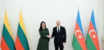 President Ilham Aliyev meets Lithuanian Prime Minister Inga Ruginienė -  PHOTO  