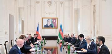 President Aliyev, Czech PM start expanded meeting in Gabala 