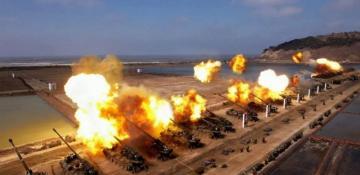 Kim Jong-un watches artillery drills on major North Korean holiday