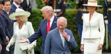 Trump criticized for walking ahead of Queen Camilla: 