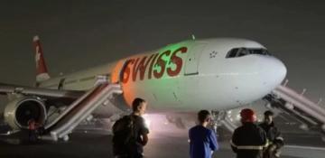 Six injured during emergency evacuation of Swiss Air flight in Delhi -  VIDEO 