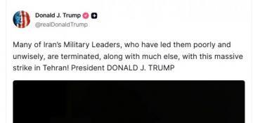 Trump reports killing Iranian leaders