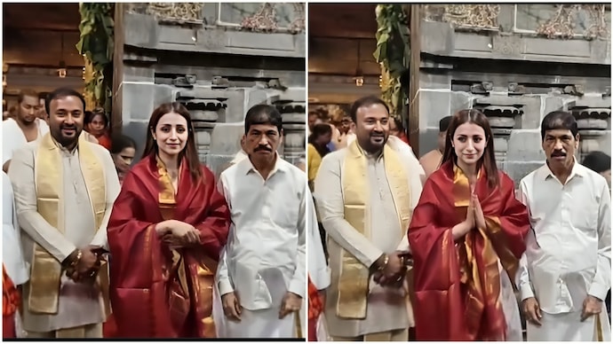 Fans link Trisha Tirupati visit to Vijay amid TVK lead -  VIDEO 