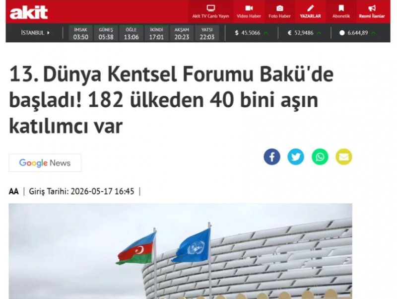 News about - WUF13 in Baku draws massive Turkish media coverage -  PHOTOS 