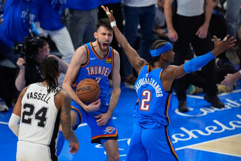 Thunder even Western finals after beating Spurs 122-113