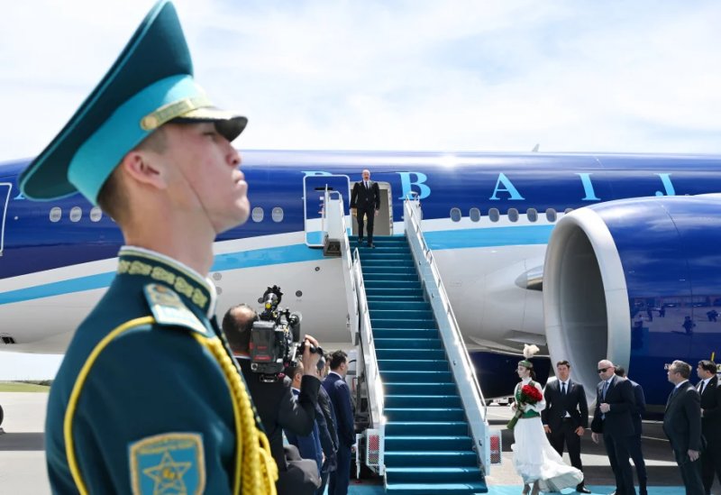 News about - President Aliyev arrives in Kazakhstan on working visit