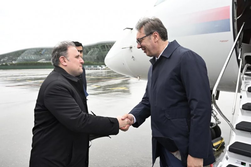 Serbian President Vucic arrives in Azerbaijan