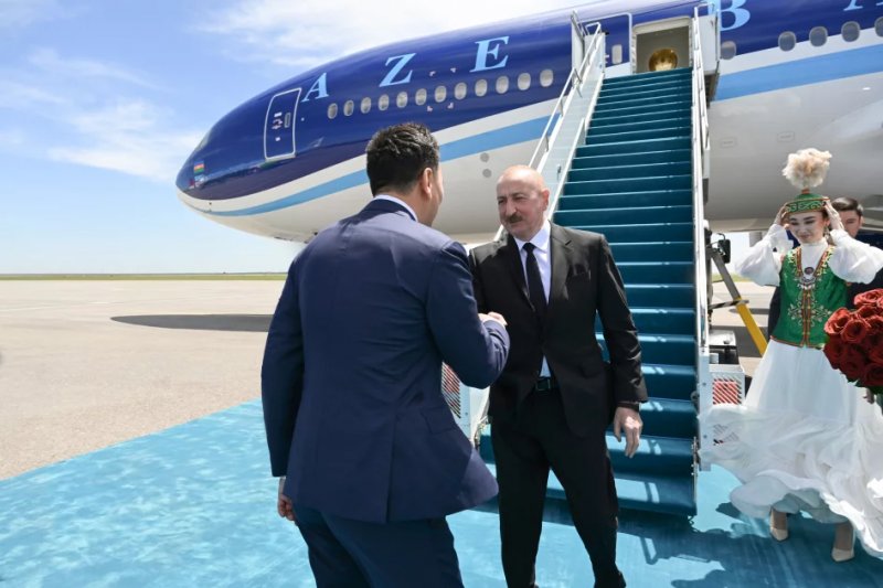 News about - President Aliyev arrives in Kazakhstan on working visit