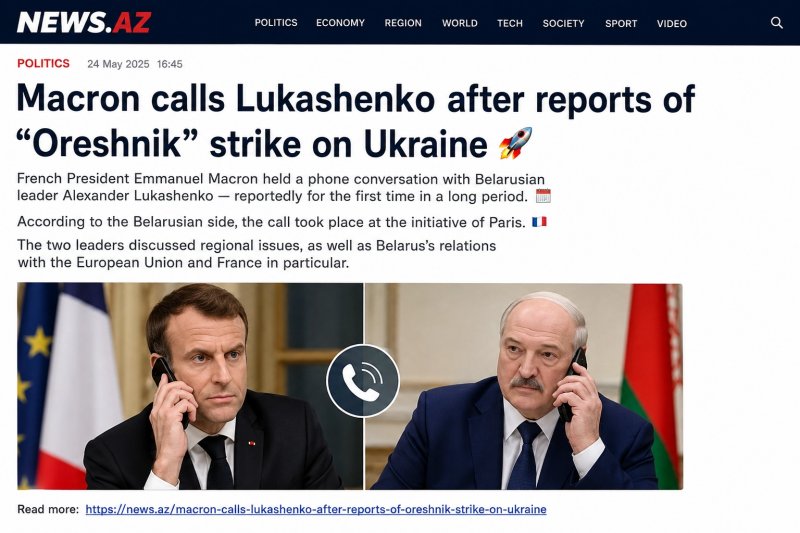 Macron calls Lukashenko amid reports of “Oreshnik” strike on Ukraine