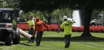 Trump’s birthday celebration sees White House lawn converted into UFC arena
