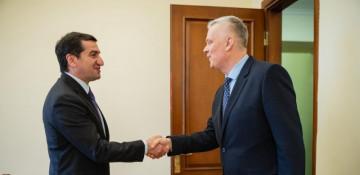 Hikmat Hajiyev discusses bilateral relations with Polish official in Baku 