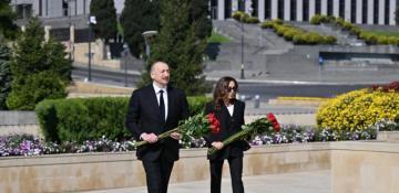 President Aliyev and First Lady pay tribute to Azerbaijanis who died for Victory over fascism -   VIDEO 