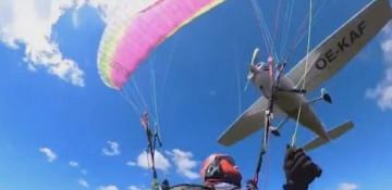 Miracle survival: Plane hits paraglider mid-air -  VIDEO 